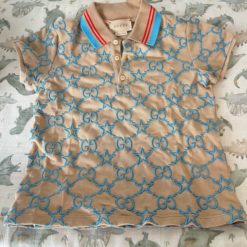 Gucci kids GG star-embroidered polo shirt